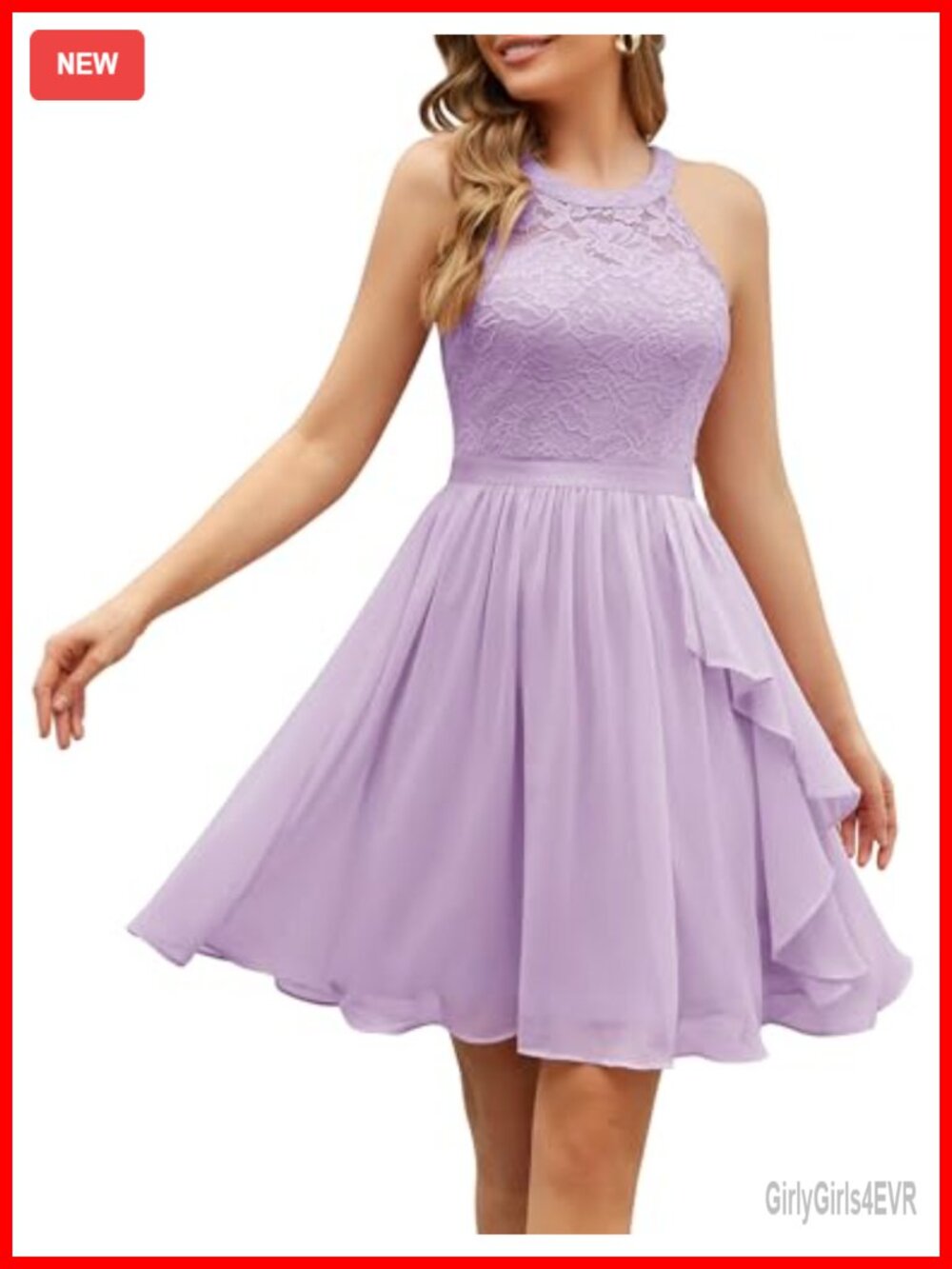Wedtrend Halter Sleeveless Ruffle A Line Short Bridesmaid Cocktail Dress